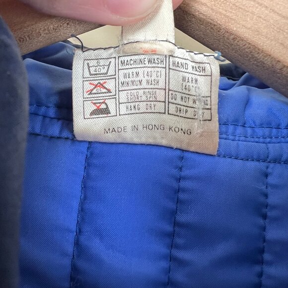 Vintage Quilted Floral Print Toggle Duffle Pea Coat Barn Puffer Jacket 60s 70s - Picture 8 of 11